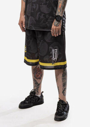 paranoia13 krckbrnd skulls shorts