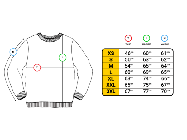 krckbrnd size chart sweatshirt